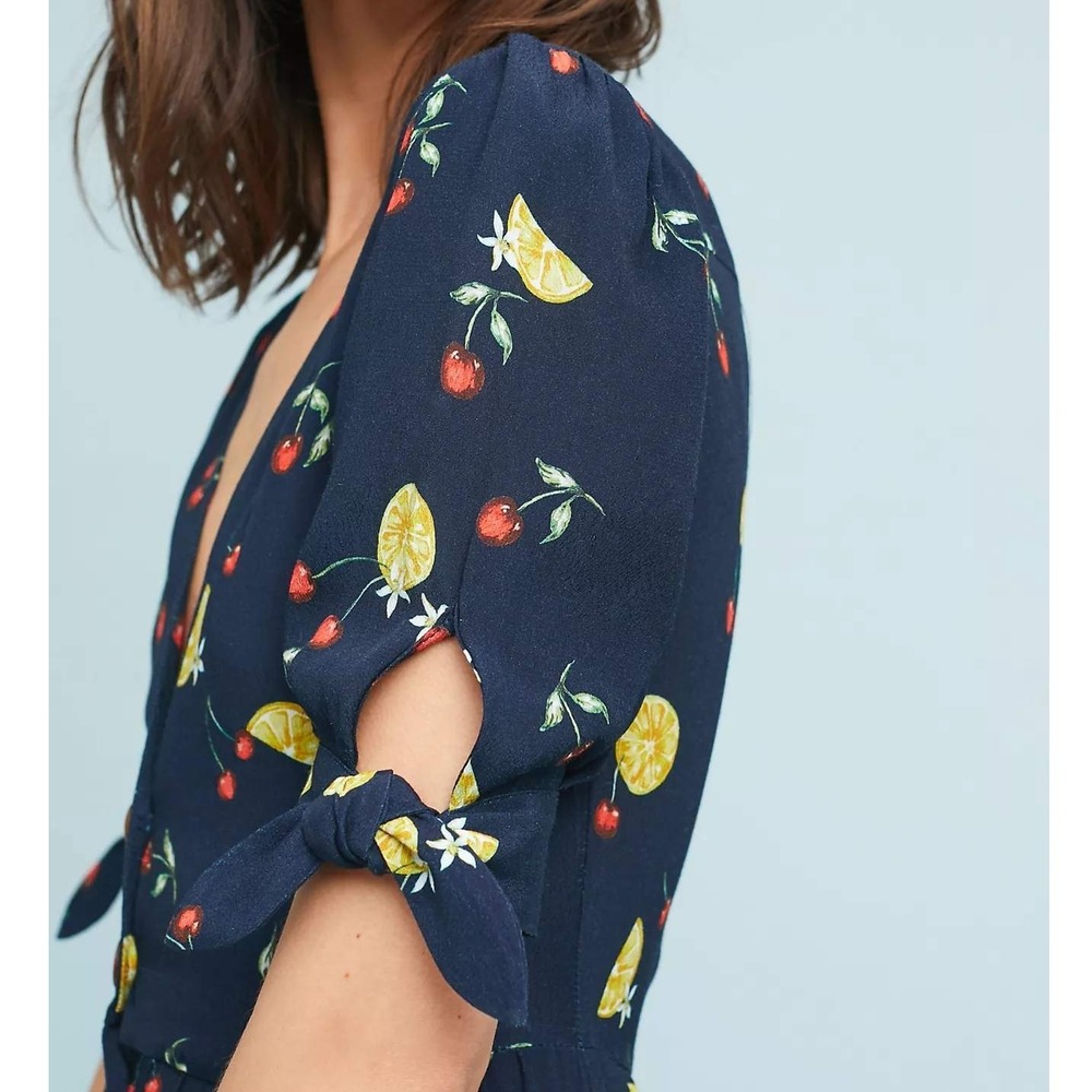 NEW Capulet Anthropologie Bettie Midi Shirtdress Navy Fruit Print Size Medium - Picture 15 of 15
